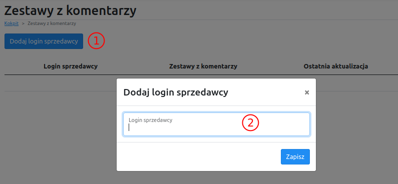 Zestawy z komentarzy login